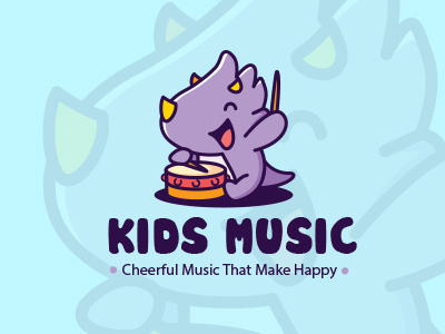 Kids Music Class Logo character class design dino illustration lesson logo music vector