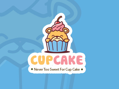 Cup Cake Store Logo art bear cake cartoon children cookies cup cute design fun kids logo