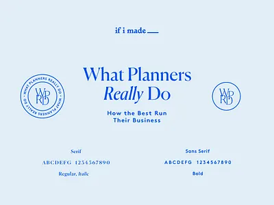What Planners Really Do blue branding logo mark monogram seal typography