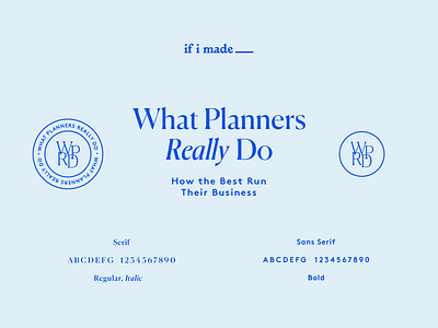 What Planners Really Do blue branding logo mark monogram seal typography