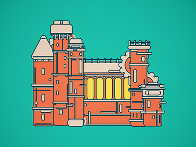 Castle Concept 2d animation drive gif motion movement vector