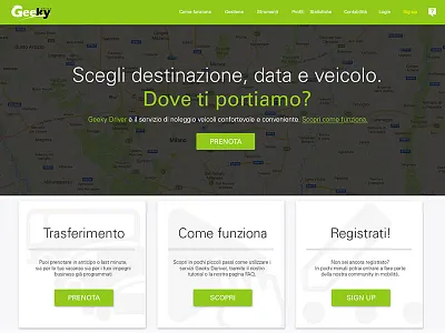 private hire car services website interface uix web design