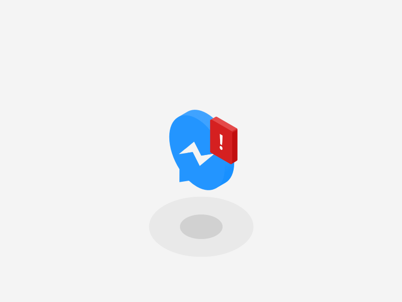 Facebook Messenger Notification animation chat chatbot isometric itsalive messenger