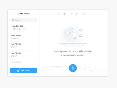Audio Notes audio format note notes task ui ux visualizer word