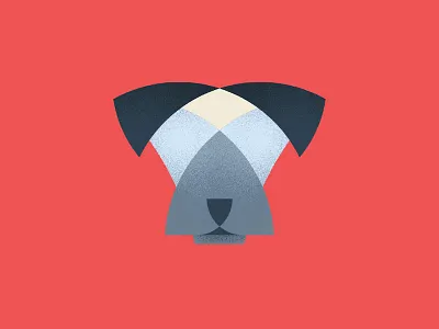 Sup Dog dog ears geometric head logo pup shading