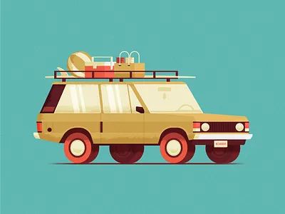 BCHROVR adventure beach classic digital illustration range rover surf texture vector vintage