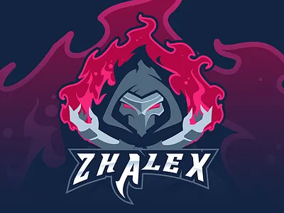 Zhalex Reaper Mascot death esport fire gaming identity illustration illustrator logo mascot reaper zhalex