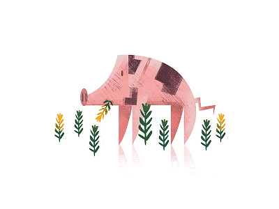 pig animals domestic flowers pig texture