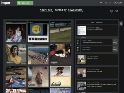 Imgur Activity Feed feed imgur ui ux