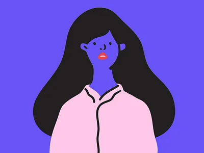 Curves girls illustration negative strokes