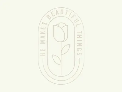 Beautiful Things badge icon line mono rose shirt type