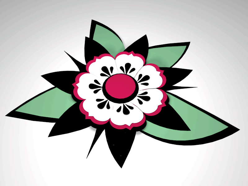 Flower animated c4d cinema4d flower gif retro tattoo traditional