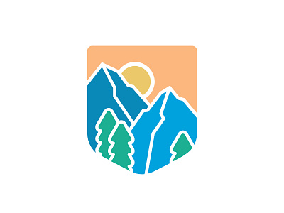 Stay High cartoon illustration landscape mountaint outdoor sun vector