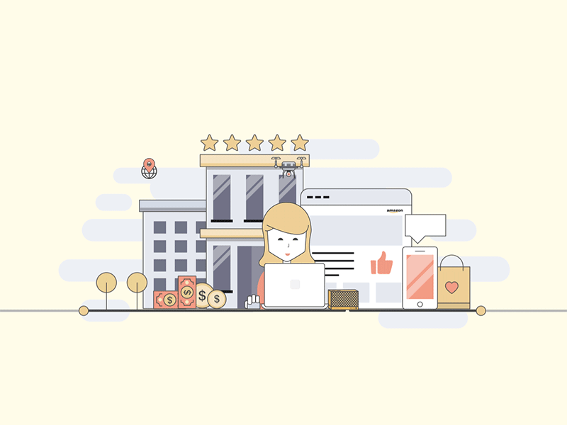 Delivery distribution e co gif illustration logistic retail vector