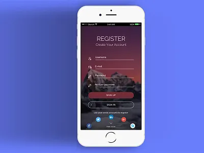 Register Page Ui design ios iphone profile sketch ui uikit ux