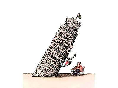 "Other Tongues: Five Ways To Learn The Local Language" education italian italy language leaning tower of pisa learning lessons lisa haney school scratchboard teaching tower