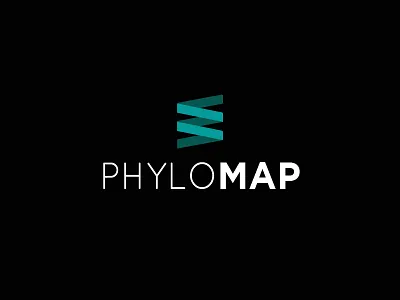 PhyloMap branding dna logo map phylogeny simple strand typography