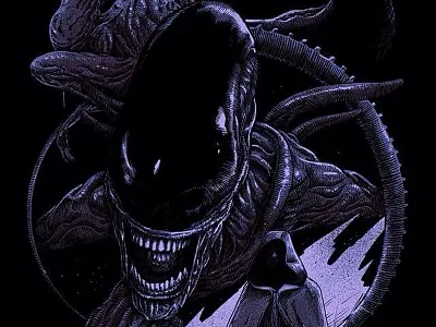 Alien Covenant design illustration pen and ink pestmeester shirt