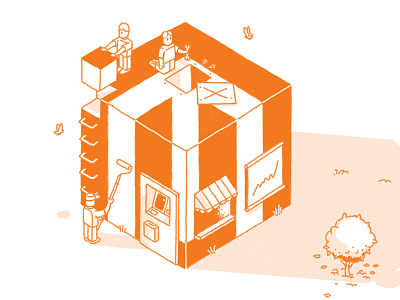 Magento Services Editorial Illustration blog cube isometric magento monochromatic tech