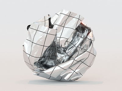 Crumpled c4d cinema 4d crumpled foil metal paper render thin visualization
