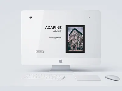 Acafine iMac Mockup flat simplicity ui ux website