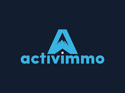 activimmo logo alps estate logo mountain real resort sky