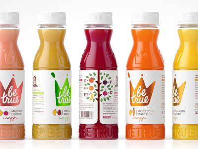 Be true | Smoothie crown logo packaging smoothie