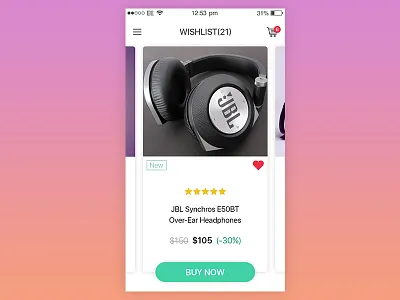 Wishlist add to bag e commerce shopping app wishlist