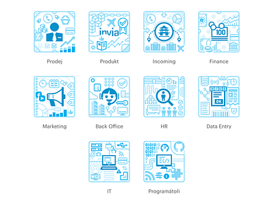 Invia HR Icons 3/3 airplane blue chart computer icon lineart marketing money set travel ui ux