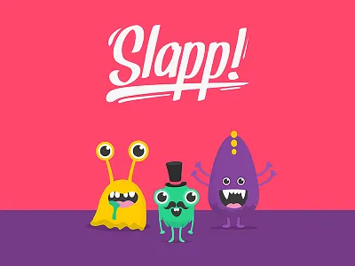 Cute little monster characters for an app colors cute happy illustration monsters