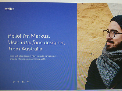Steller - Landing Page header hero inspiration landing landing page photoshop psdehat ui user interface ux wip work in progress