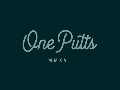 One Putts Script logo oneputts script wordmark