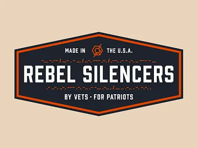 Rebel Silencers Badge badge branding bullet gun icon identity logo mark round shape silencer texas