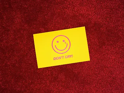 COIN Don't Cry art band carpet coin face photo postcard print riso smiley tear