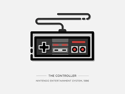Nintendo Illustration Series - The Controller console controller drawing game icon illustration nes nintendo series vector video game vintage