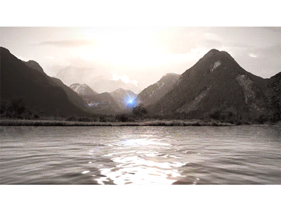 Sparcle travel 2.5d after effects animation composit fire particle video water