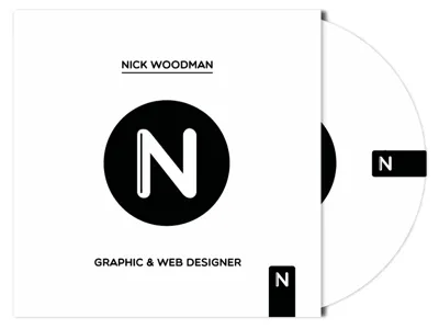 Case Design (DVD/CD) – Nick Woodman black branding business card grey minimal minimalistic neutral simple white