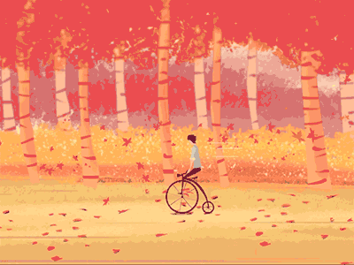 Autumn Breeze animation autumn bicycle breeze jhalla jhalla arts