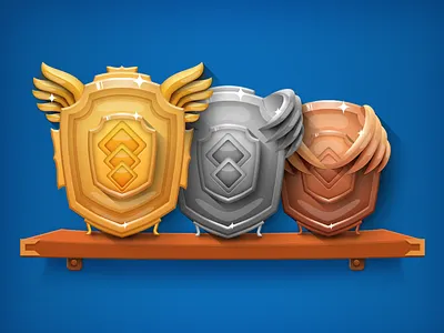 Game Badges achievement badges design game graphic leader board mobile