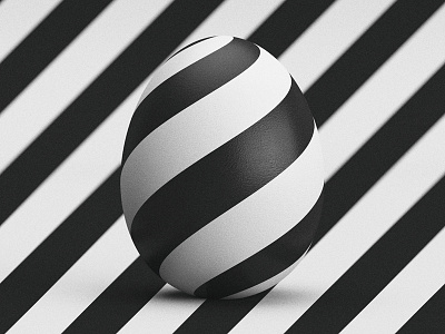 Striped. 3d bw c4d cinema4d egg render stripes