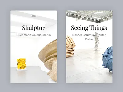 Tony Cragg Exhibition Cards art card clean desktop exhibition museum personal. website design typography webdesign