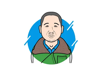 克里斯蒂安、刘能-Christian.liu charcater christian face head illustration photo portrait print riso self portrait si zhao