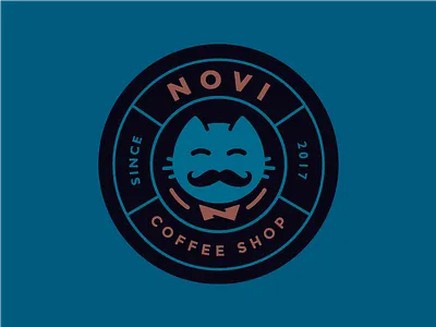 Novi, coffee shop Logo brand coffee novi shop