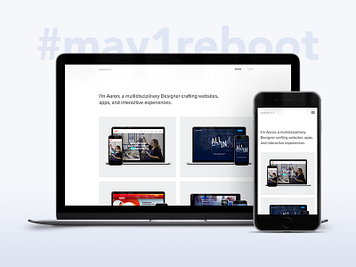 Portfolio Update design designer may1reboot personal portfolio realign redesign semplice web design website