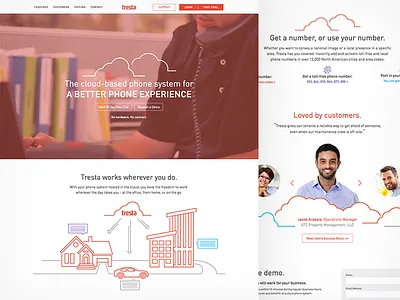 Tresta Website cloud line monoline phone ui website