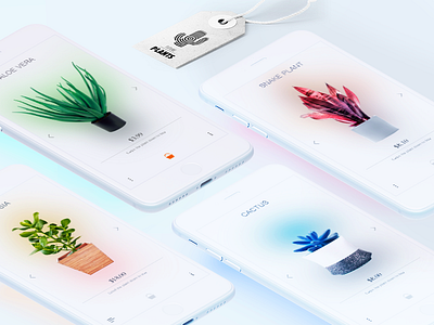 Future Plants app logo plant shop ui ux white