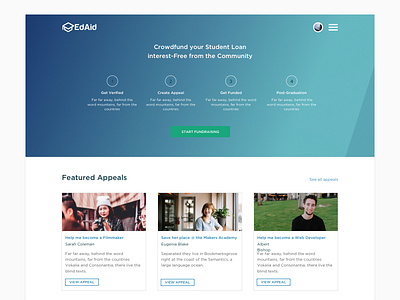 EdAid.com crowdfund icon design ui ux website