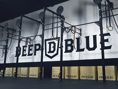 Deep Blue branding fitness identity logo weightlifting