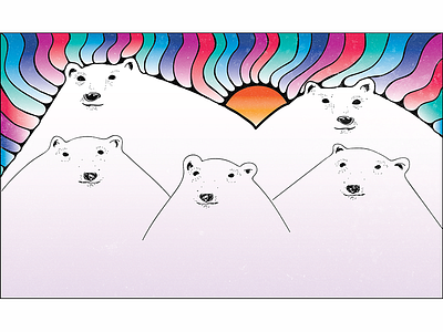 Polar mountains colors digital illustration polarbear sky