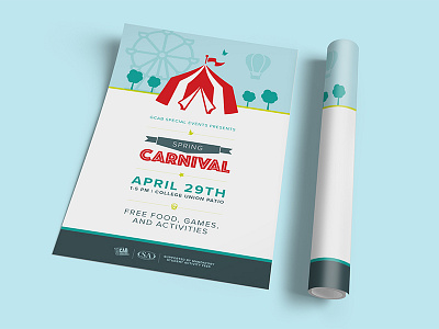 Spring Carnival Poster event design higher ed print design student affairs